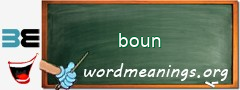 WordMeaning blackboard for boun